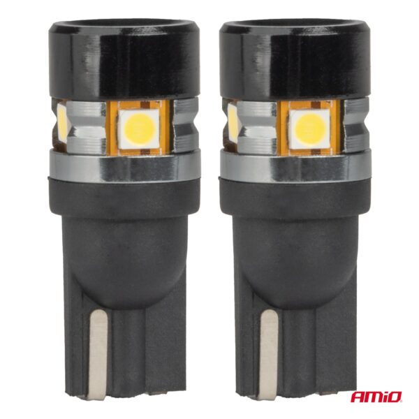 LED CANBUS T10 W5W 5SMD 3030 Valge 12V/24V Amio 04239 - Image 2