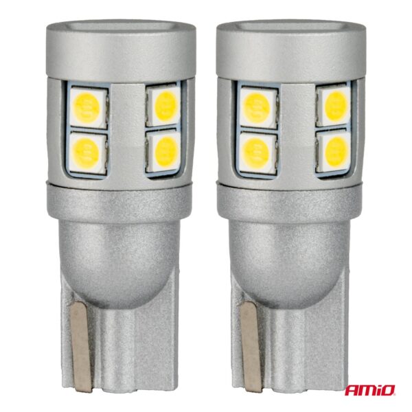 LED Canbus 12SMD 3030 T10 12-24V 2tk Amio 04243 - Image 2