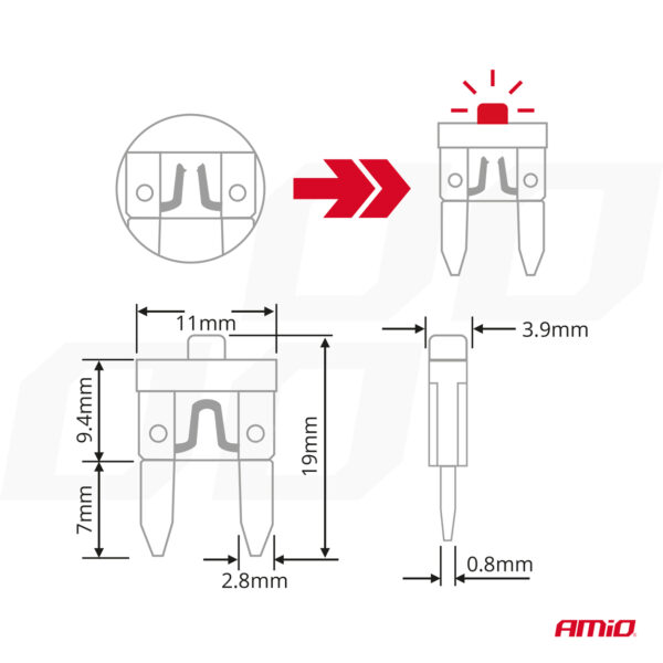 Minikaitsmete komplekt LED 10tk+tööriist Amio 04340 - Image 5